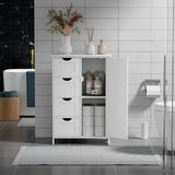 Bathroom Storage Cabinet, Side Free Standing Organizer with Large Space and Adjustable