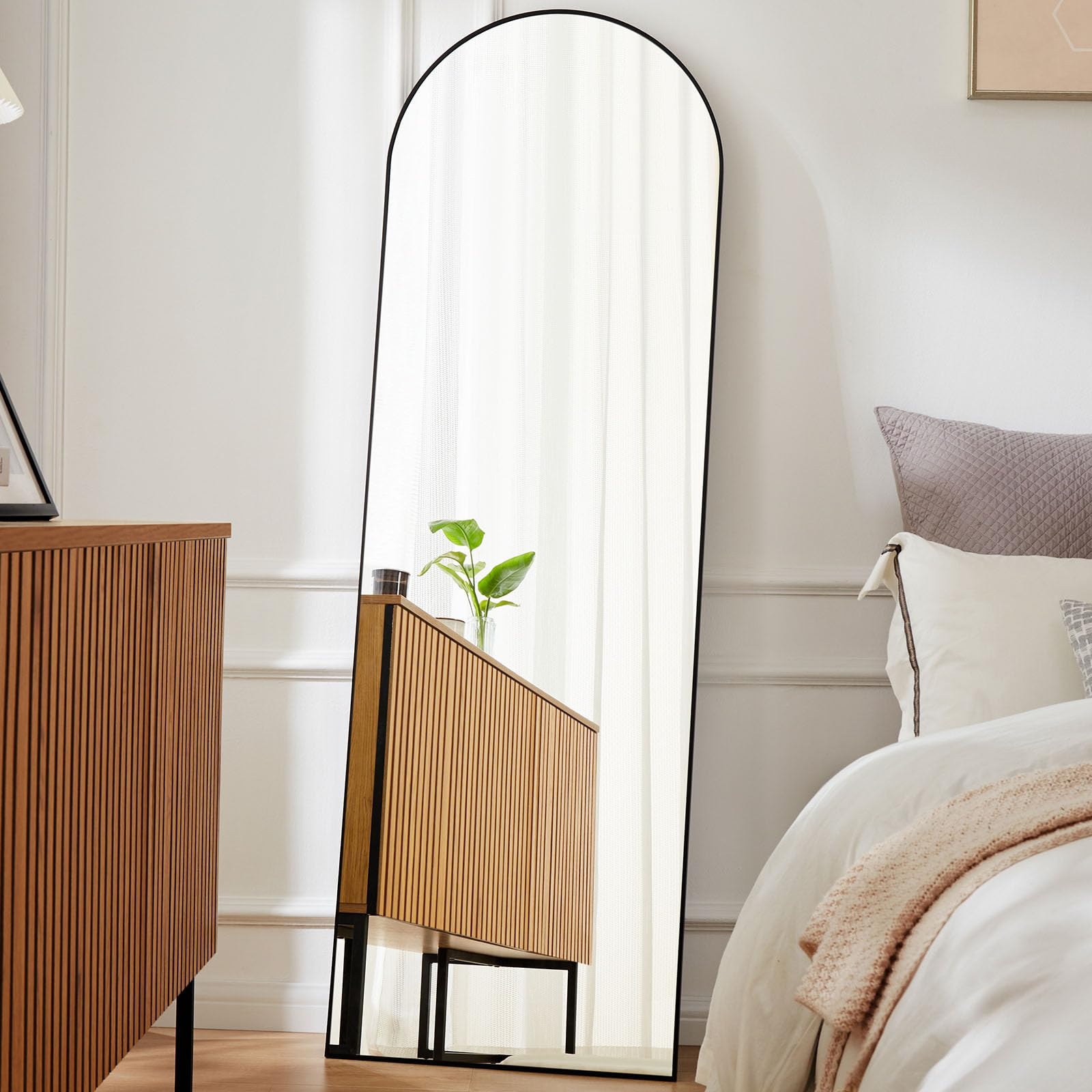 Arched Full Length Mirror 59"x16" Full Body Floor Mirror