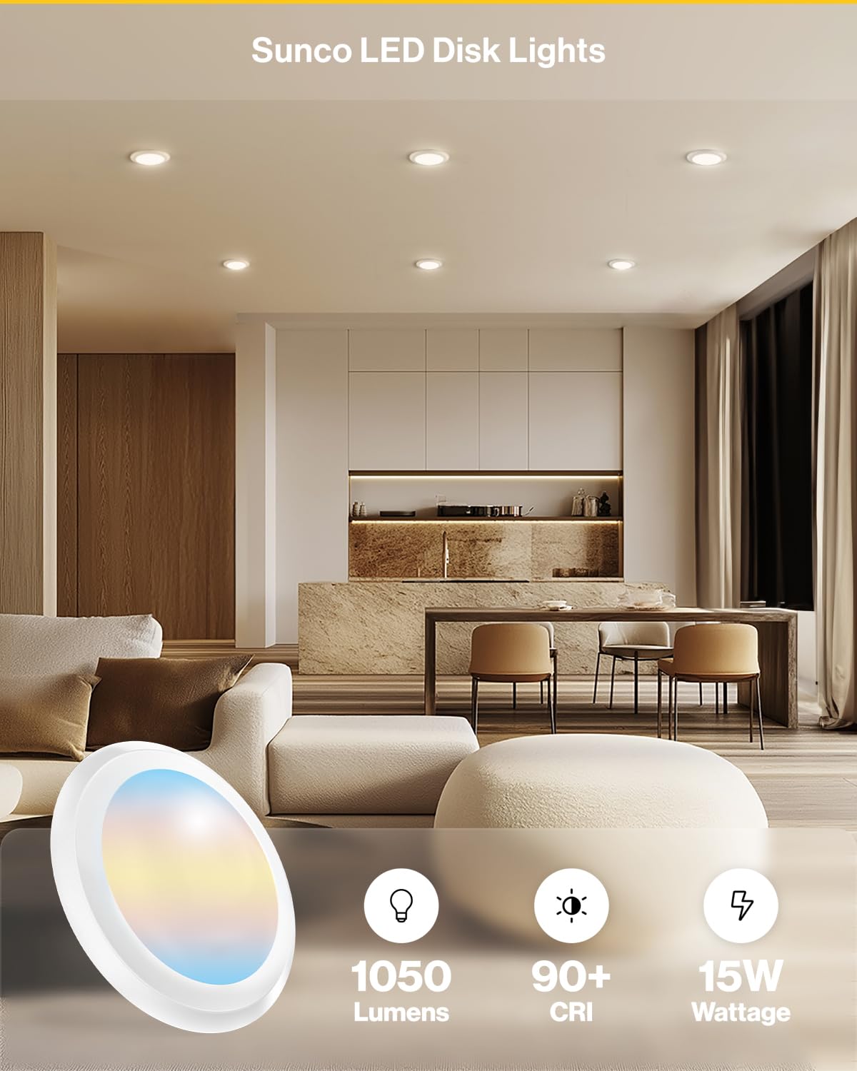 LED Disc Lights 6 Inch Flush Mount Ceiling - 24 Pack Dimmable Recessed Lighting