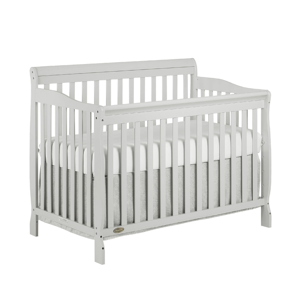 Ashton 4-In-1 Convertible Crib In Grey, Greenguard Gold, JPMA Certified, Non-Toxic