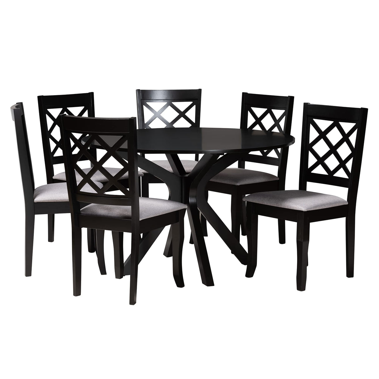 Jana Dining Set, 7-Piece, Grey/Espresso Brown