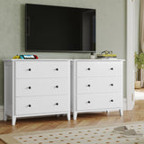 White Dresser for Bedroom, 27.5''W Dresser with 3 Drawers, Modern Chest of Drawers