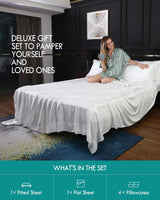 King Size Sheet Set 6 Pieces, Cooling Sheet for Summer Hot Sleepers, Silky Comfy