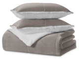 Blissful Comforter Set with 2 Pillow Shams Reversible White Comforter Plush Fluffy