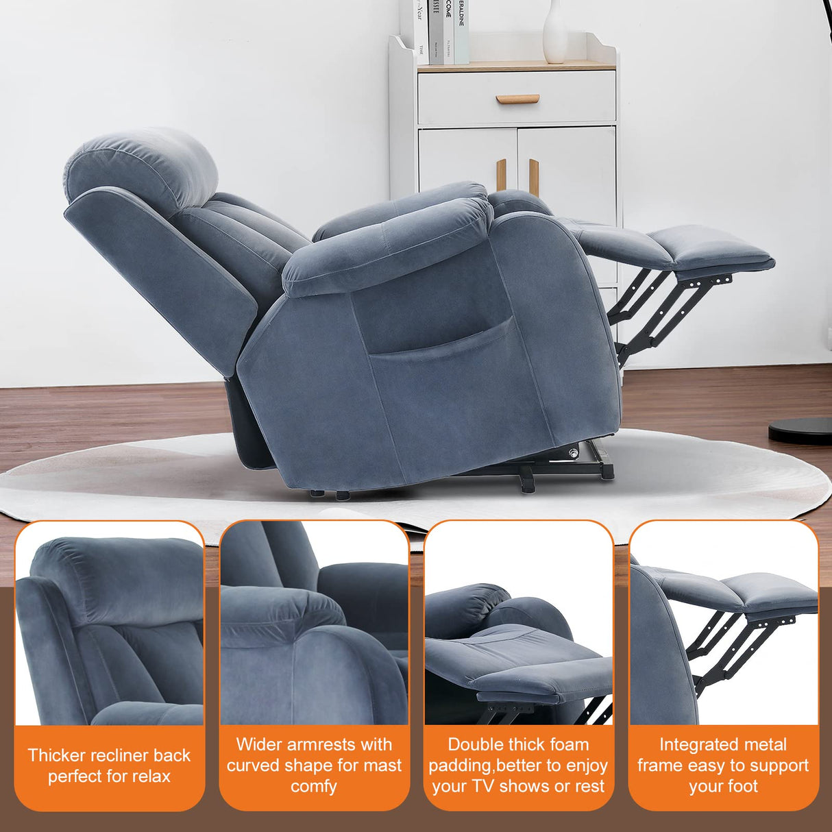 Chair, Lift Chair Recliners for Elderly Modern Power Lift Chair Overstuffed Electric Recliner