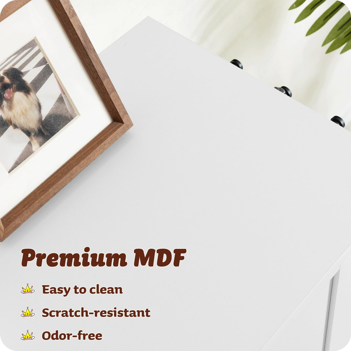 Dog Feeding Station with Storage Cabinet and 2 Elevated Bowls