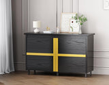 White Dresser for Bedroom, Wood Dresser, 6 Drawer Dresser with Gold Handle, Modern