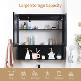 Medicine Cabinet with Double Mirror Doors, 30.3 x 29.5 Inch Bathroom Wall Cabinet with Shelves