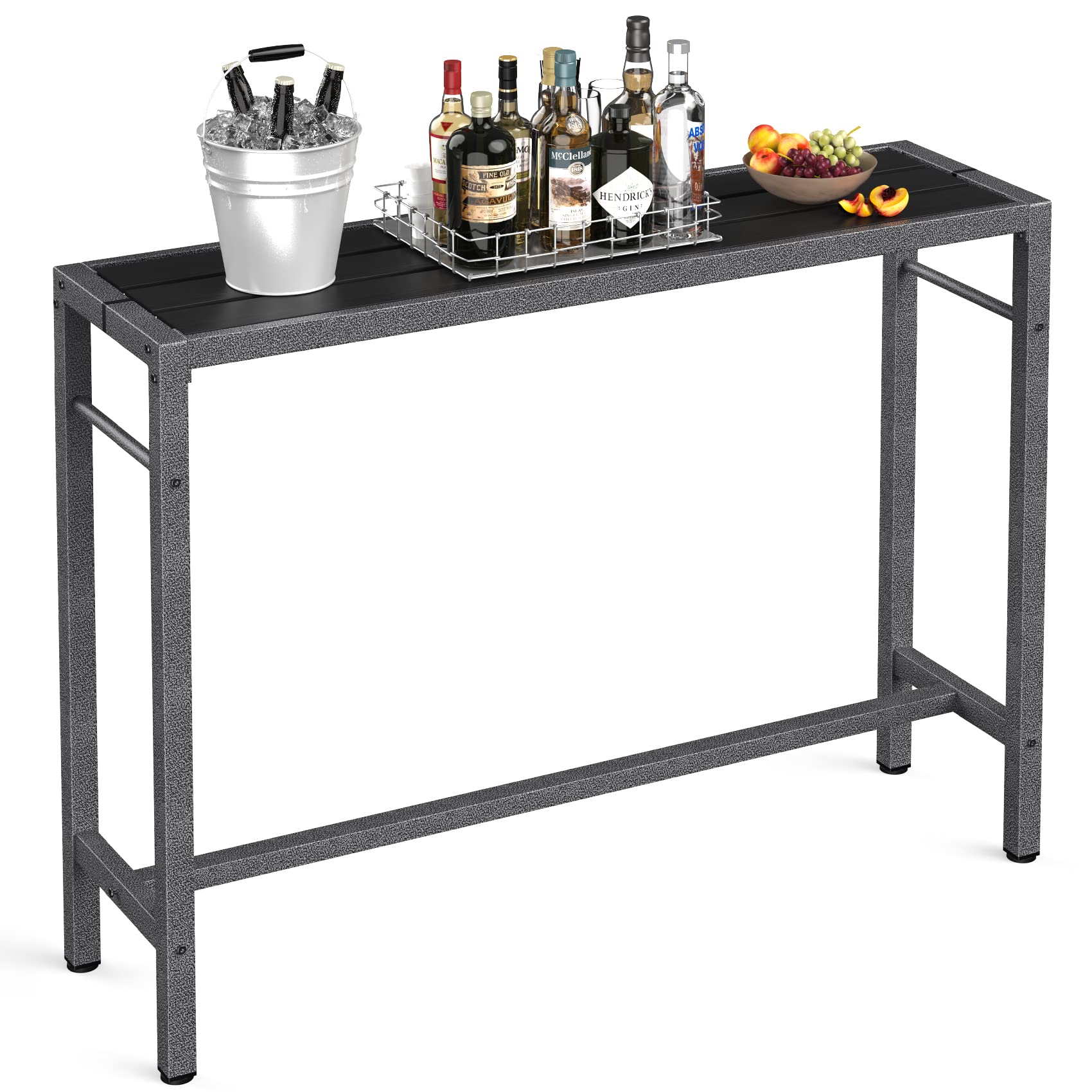 Outdoor Bar Table 53'' Patio Table Pub Height Dining Table with Waterproof Top