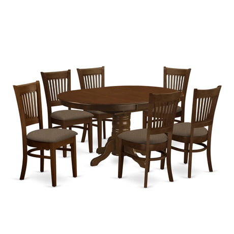 KEVA7-ESP-C 7 Piece Kitchen Table & Chairs Set Consist of an Oval Dining Room Table