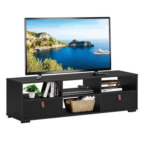 TV Stand for TVs up to 60 Inch, Industrial Media TV Console Table with 2 Drawers,