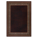 Antep Rugs Alfombras Bordered Modern 8x10 Non-Slip (Non-Skid) Low Pile Rubber Backing Indoor Area Rug (Brown, 7'10" x 10')