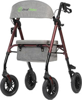 All-Terrain Rollator with Padded Seat for Seniors, Outdoor Off Road Rolling Walker