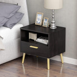 Nightstand Set of 2 Modern Bedside Table with Metal Legs Minimalist and Versatile