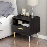 Nightstand Set of 2 Modern Bedside Table with Metal Legs Minimalist and Versatile