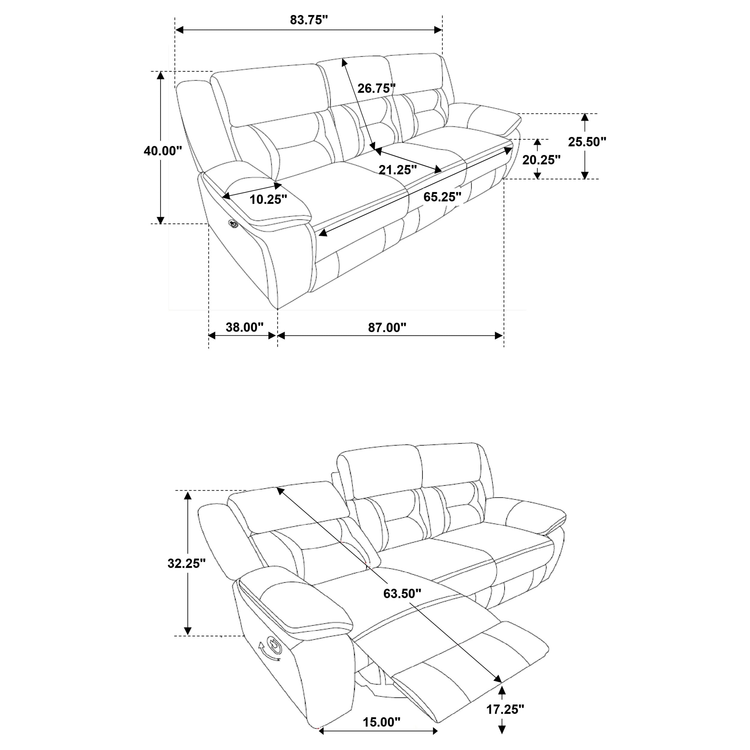 Motion Sofa Set, Brown