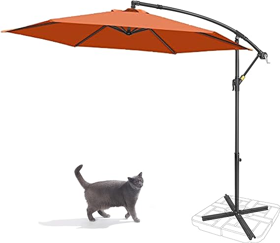 10FT Offset Hanging Market Patio Umbrella w/Easy Tilt Adjustment