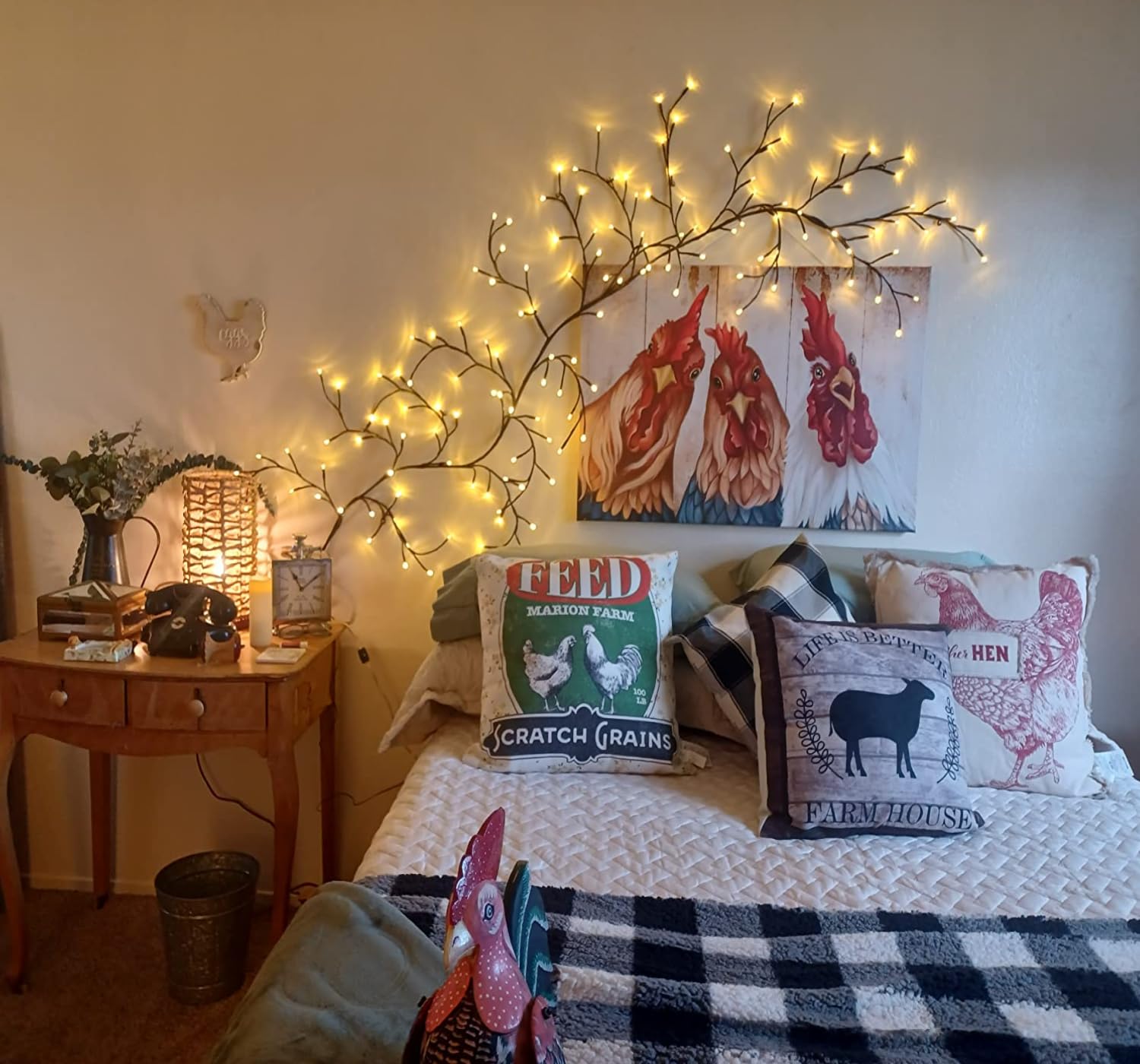 Enchanted Willow Vine Lights with Remote, Christmas Swags Decorations