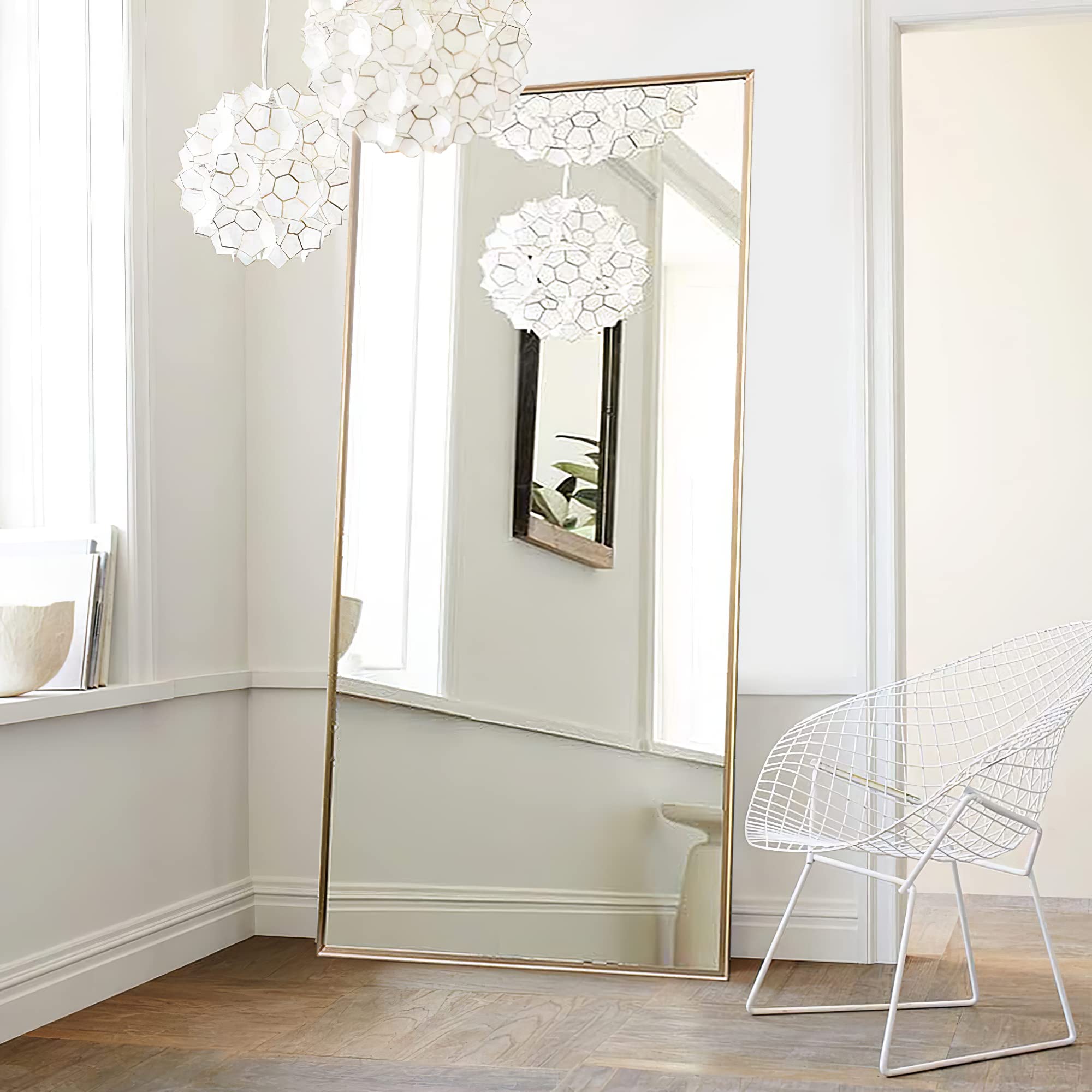Full Length Mirror Floor Mirror with Standing Holder Bedroom