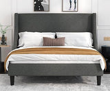 Queen Bed Frame, Platform Bed Frame Queen Size with Upholstered Headboard, Modern