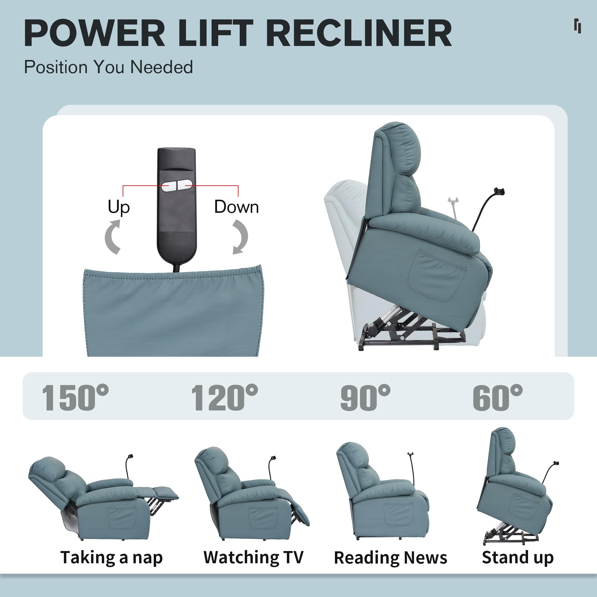 FlexAssist Power Lift Recliner Chair – Anti-Scratch Leather