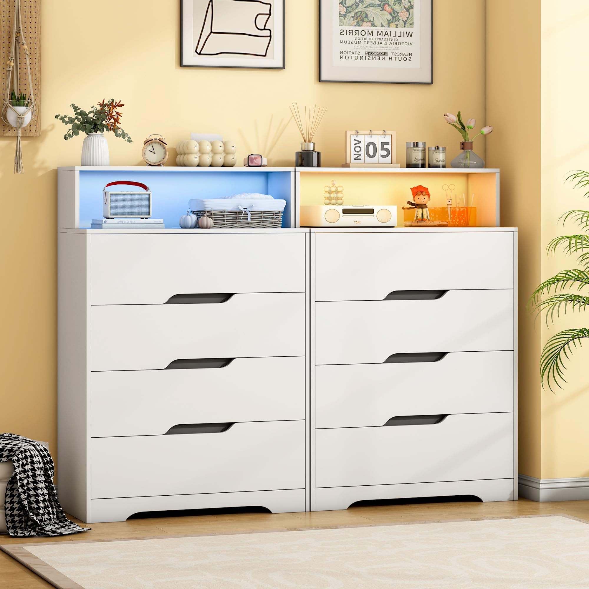 4 Drawer Dresser, 47.2" Modern Dresser and Chests of Drawers