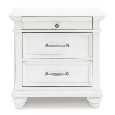 Nightstand in Distressed Whitewash Finish