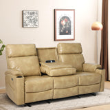 Power Reclining Sofa, Electric 3-Seat Dual Recliner Sofa with USB Ports, Cup Holders