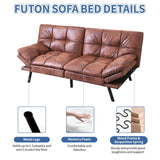 Futon Sofa Bed Futon Couch Leather Futon Memory Foam Futon Couch, Faux Leather Futon Couch Modern