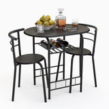 3-Piece Round Dining Table Set for 2, Compact Table & Chairs Set for Kitchen Space-saver