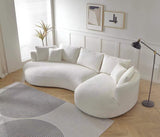 Oversized Modular Curved Sofa with Extra Wide Chaise Lounge and Throw Pillows