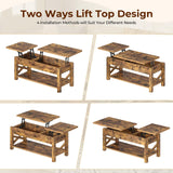 Coffee Table 47.2", 2 Way Lift Top Coffee Table with Hidden Compartment