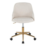 Bacci Office Chair, Home Office Chair with Wheels, Gold Desk Chair, Computer Chair