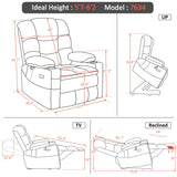 Large Dual Motor Power Lift Recliner Chair with Massage and Dual Heating, Adjustable