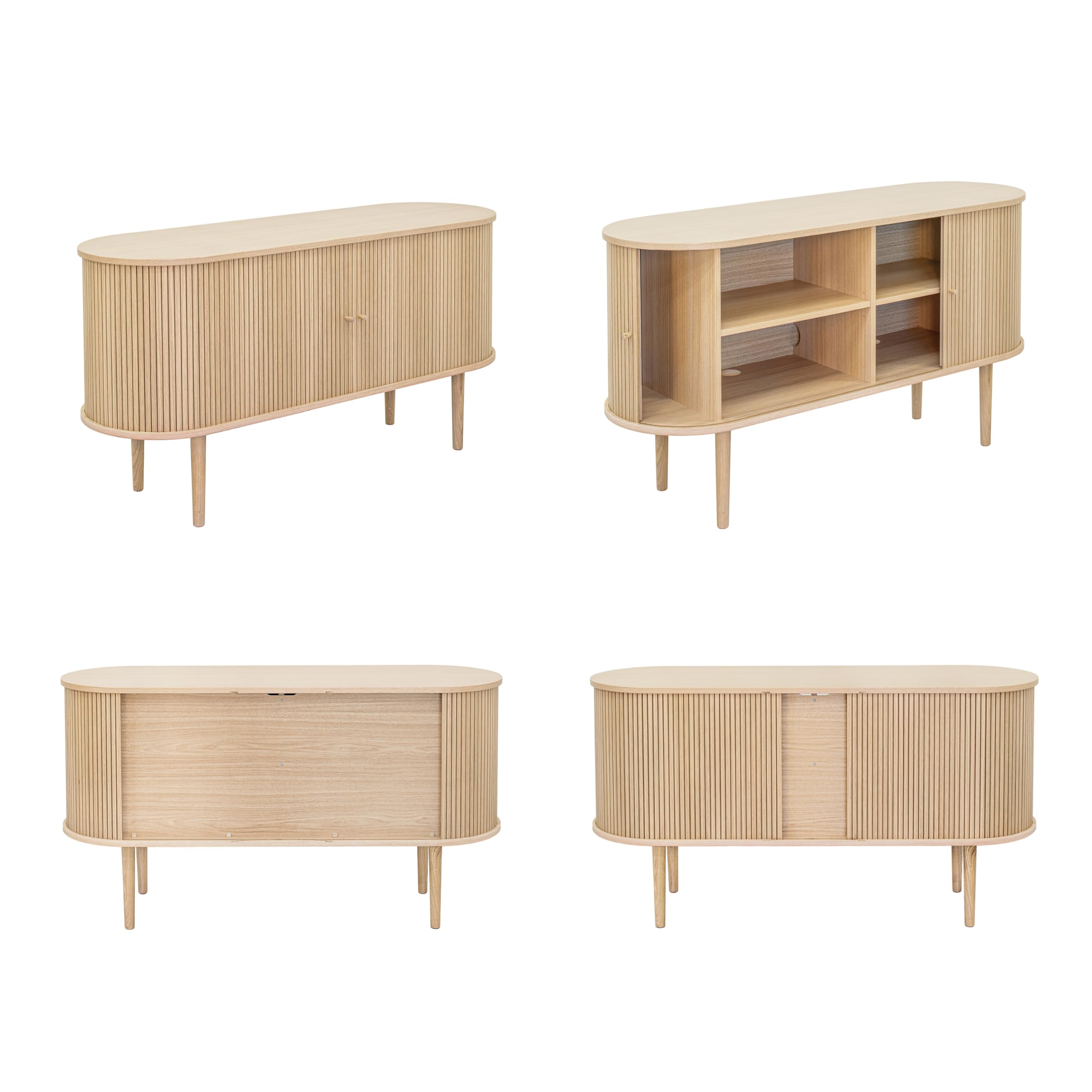 55'' Sideboard Storage Cabinet with Doors and Shelves - Credenza Storage Cabinet