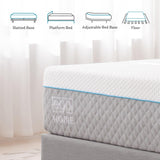 King Mattress 14 Inch, Charcoal Gel Memory Foam Mattress Bed in a Box