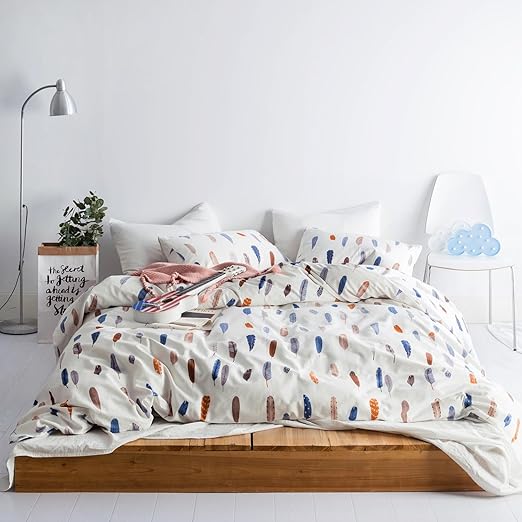 Plaid Duvet Cover Queen 100% Cotton Navy Blue Tartan Grid Duvet Cover 3 Pieces Set 1 Soft Checkered Gingham