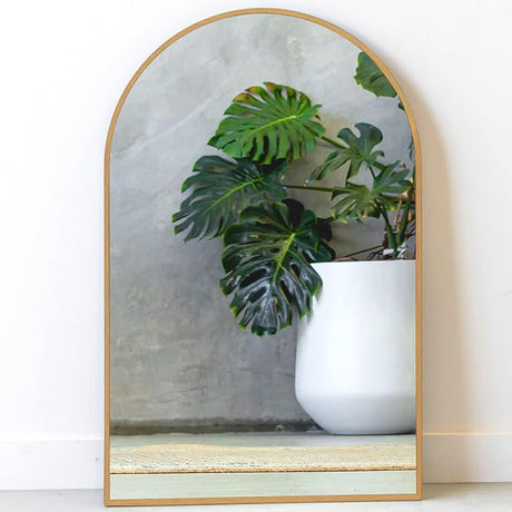 Black Arched Mirror, 33" x 31", Black Arch Mirror Décor Entry Way Mirror,