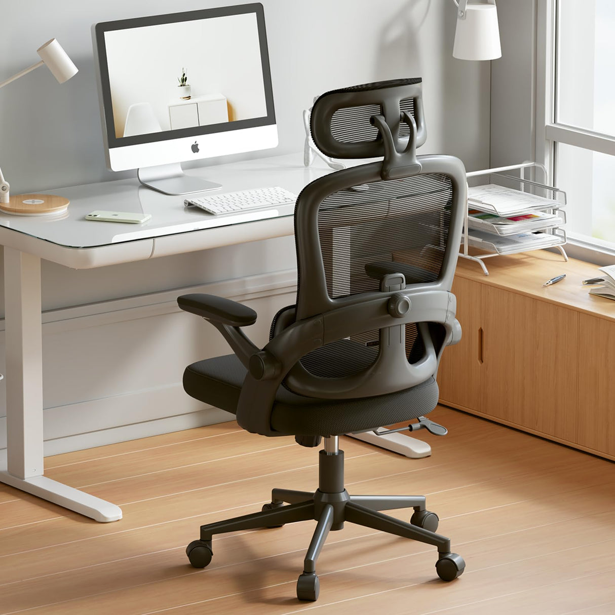 M102C Ergonomic Mesh Office Chair, High Back Desk Chair with 3D Armrests, Up&Down