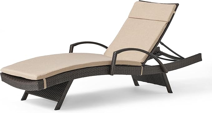 Christopher Knight Home Salem Outdoor Wicker Adjustable Chaise Lounge with Arms