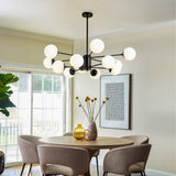 Matte Black 12-light Sputnik Chandelier 8-light