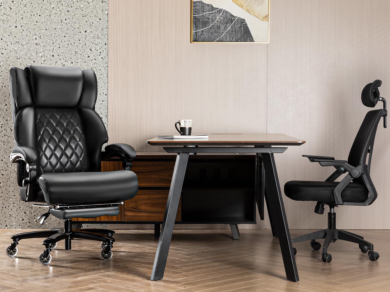 Big and Tall Office Chair for Heavy People, High Back Recline Wide Office Chair,