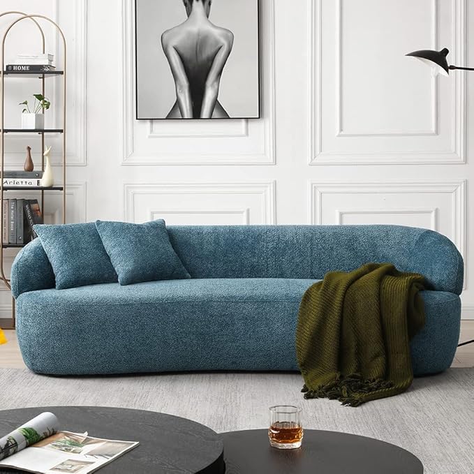 Sofa Couch, 86.6" 3-Seater Modern Boucle Sectional Sofa Couch