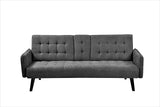 Hash Sleeper Sofa Bed with Folding Backrest, Cup Holder and Linen Fabric Upholstery,