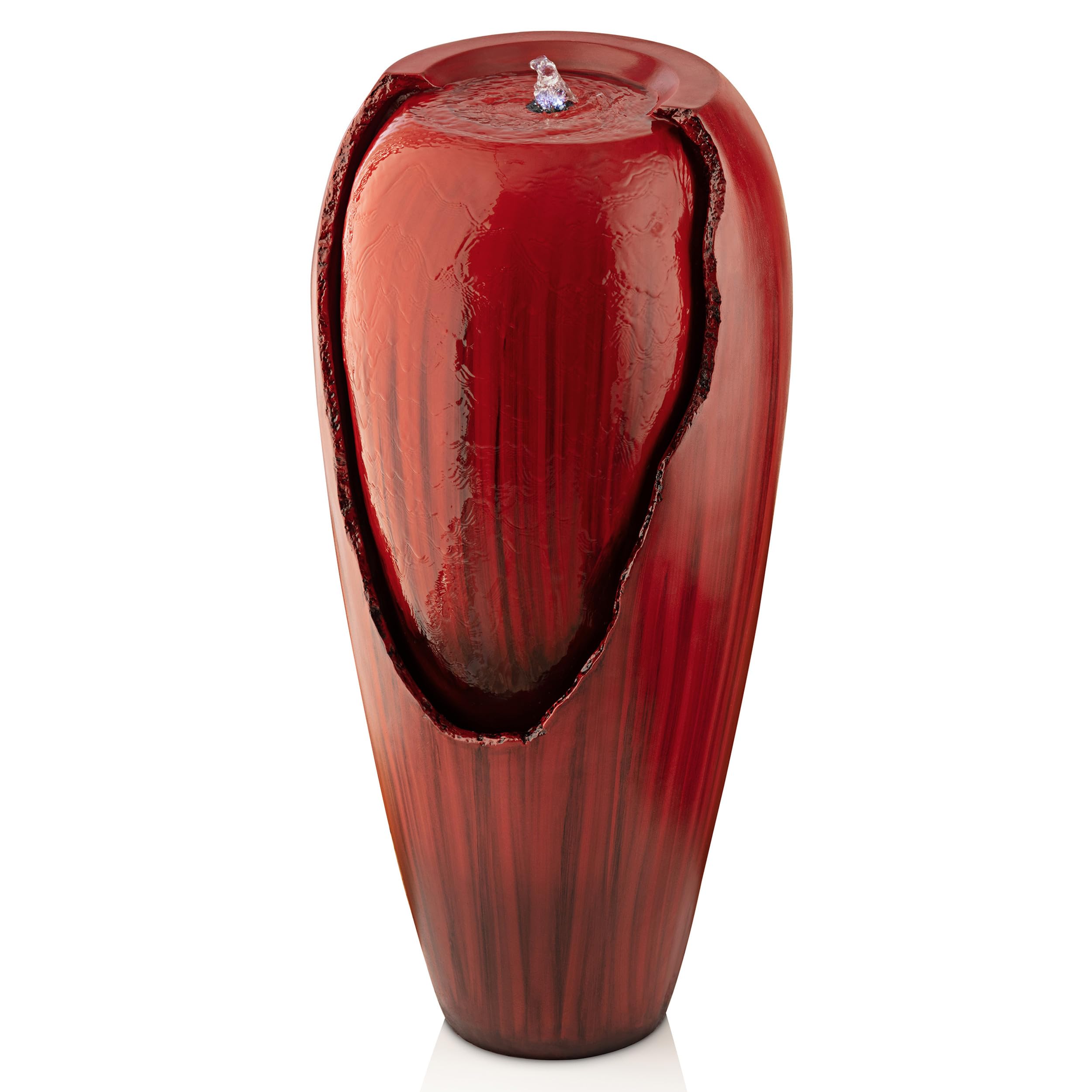 Outdoor Vintage Cascading Antique Jar Water Fountain with LED Lights for Gardens