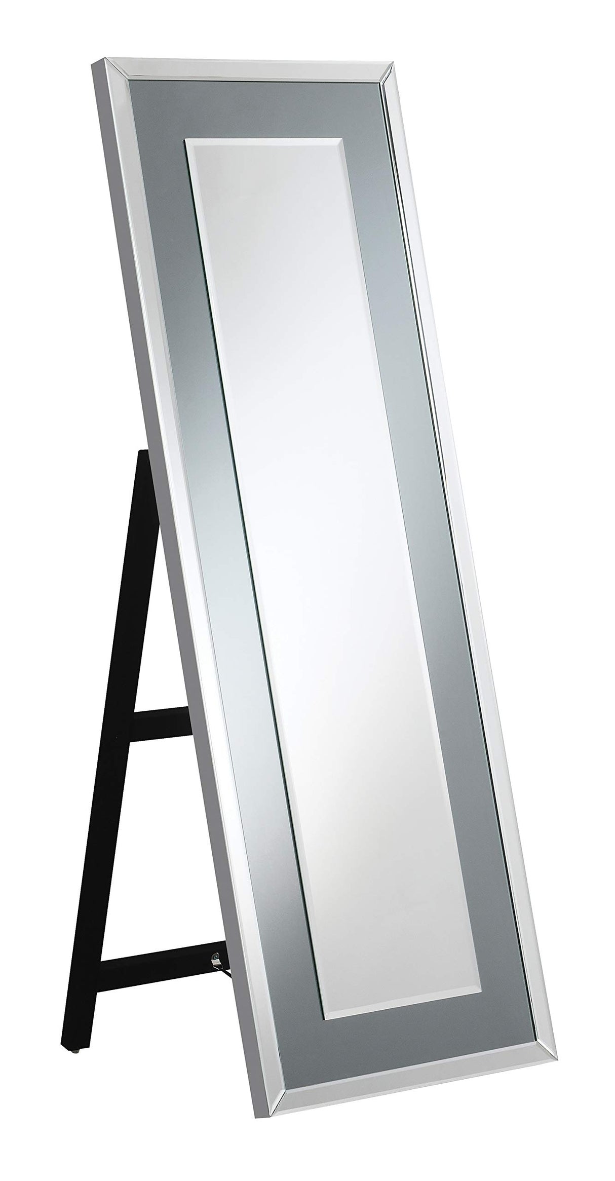 Rectangular LED Light Silver Cheval Mirror (962898)