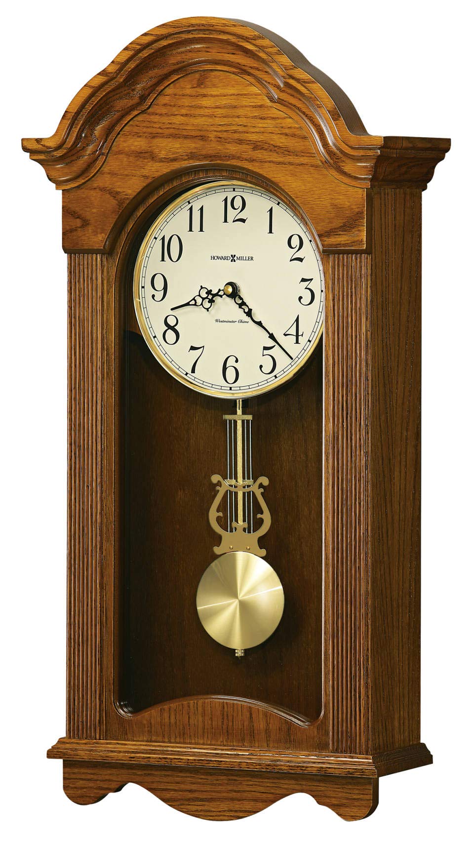 Cambria Wall Clock II 549-518 – Legacy Oak Finish Wood Frame, Vintage Home Decor