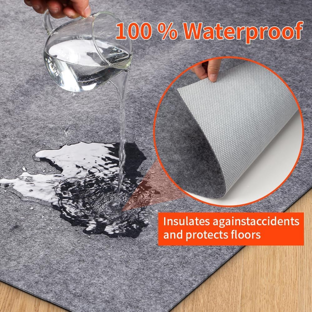 Non-Slip Rug Pads 5 x 7 ft, 100% Waterproof Extra Large Area Rugs Non Skid Rug Pad