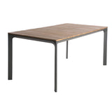 Jace Outdoor Aluminum and Wood Dining Table, Natural Finish