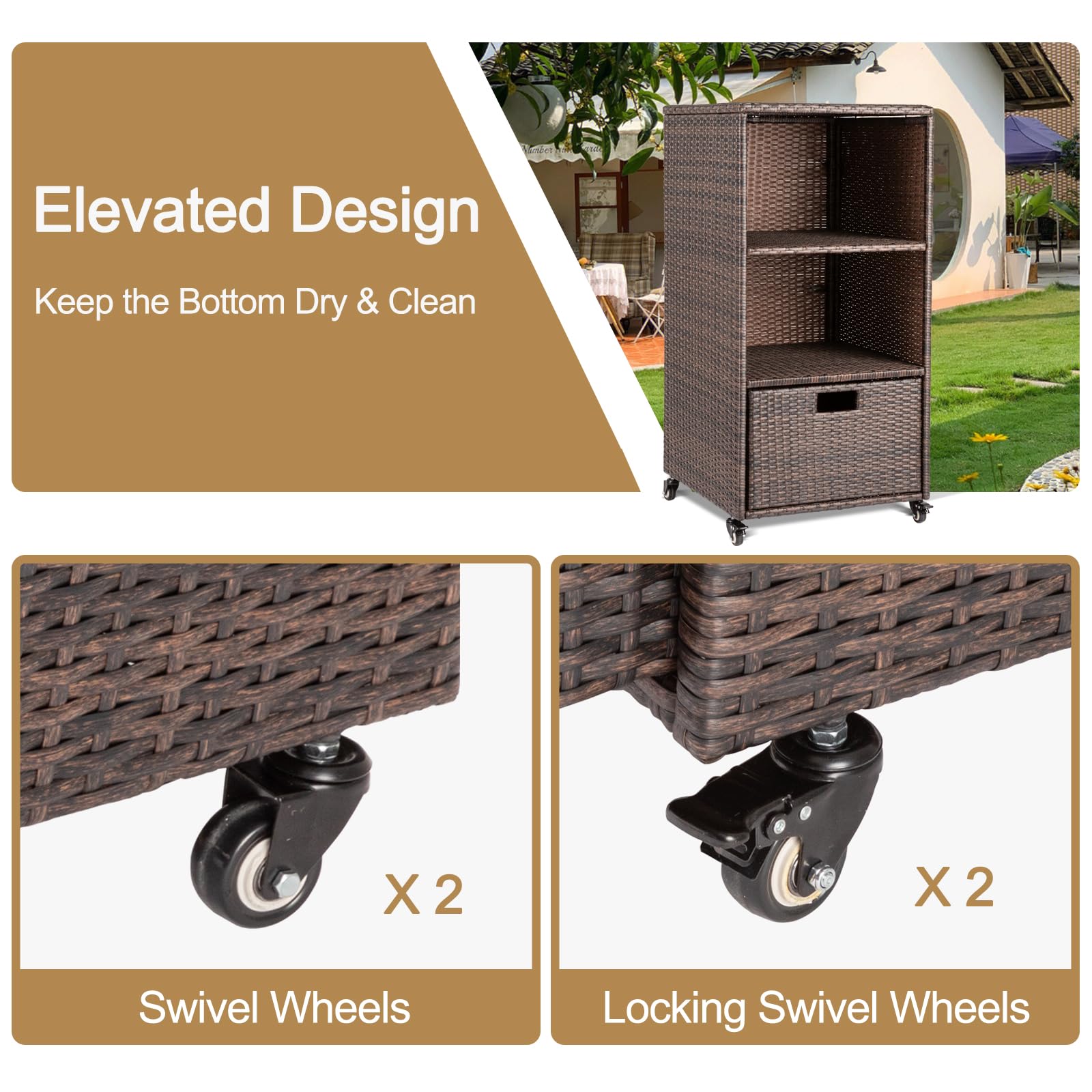 Outdoor Towel Cabinet, Pool Accessory Storage Organizer